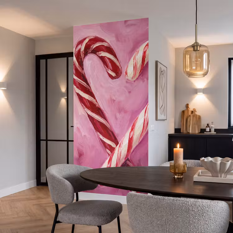 Behang - Snoep - Hart - Roze β 5