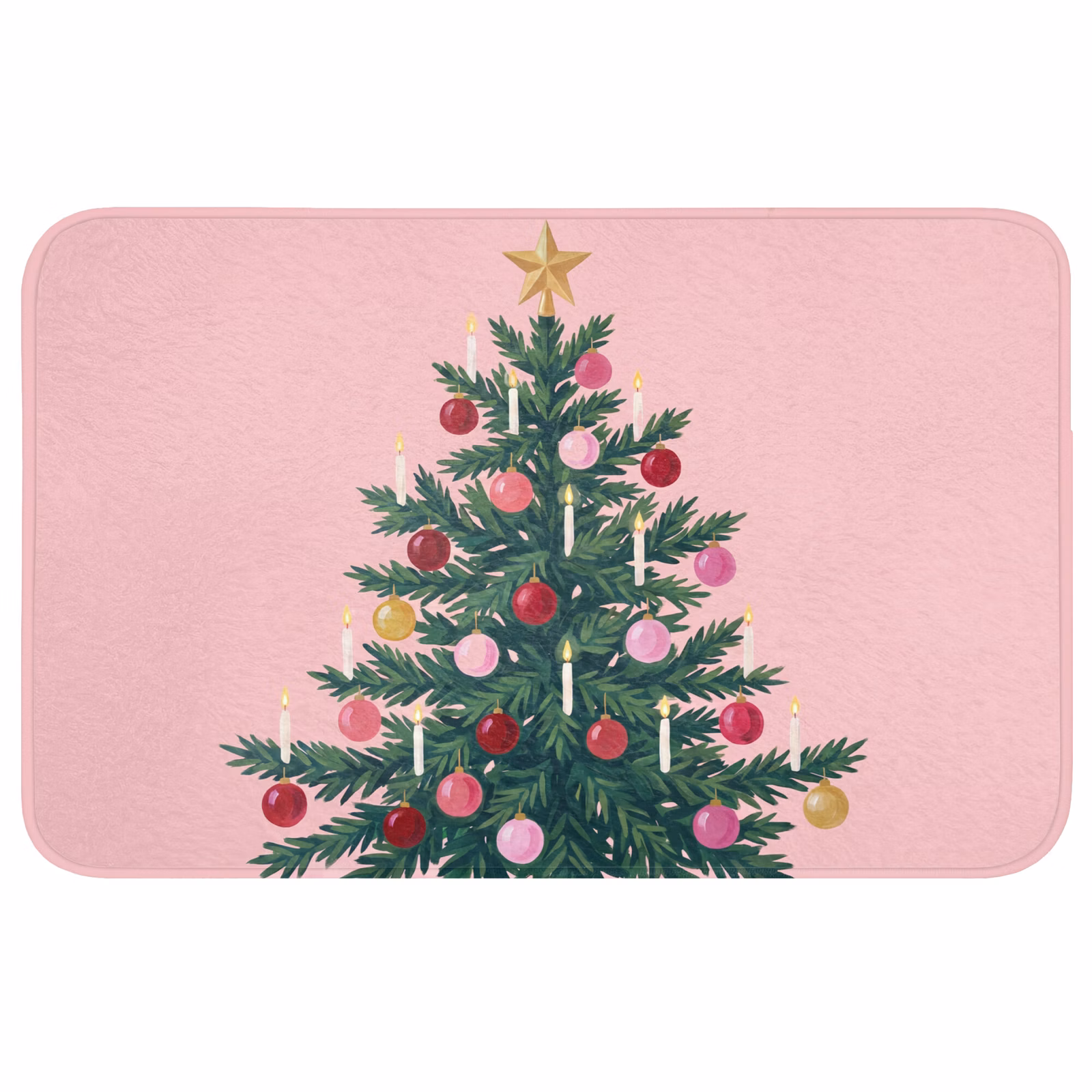 Badmat - Kerstboom - Kerst - Roze — 1