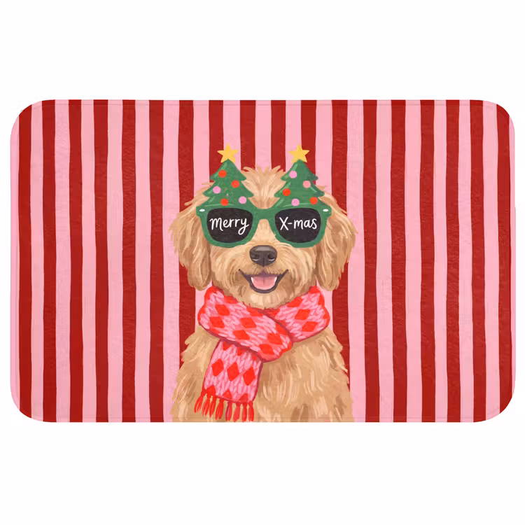 Badmat - Hond - Kerst - Rood — 1