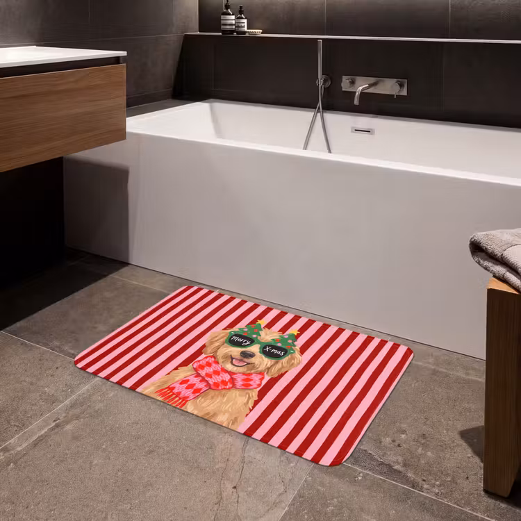 Badmat - Hond - Kerst - Rood — 4