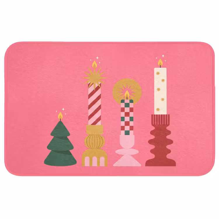 Badmat - Kaarsen - Feest - Roze — 1