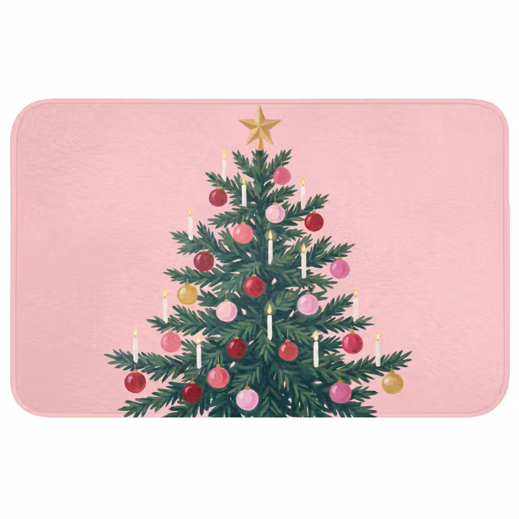 Badmat - Kerstboom - Kerst - Roze — 1