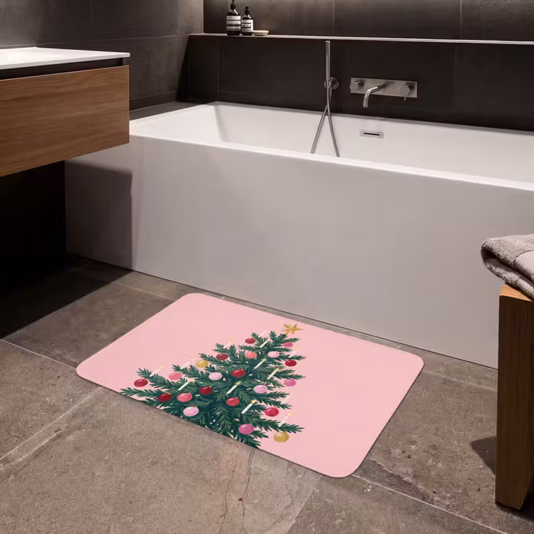 Badmat - Kerstboom - Kerst - Roze — 4
