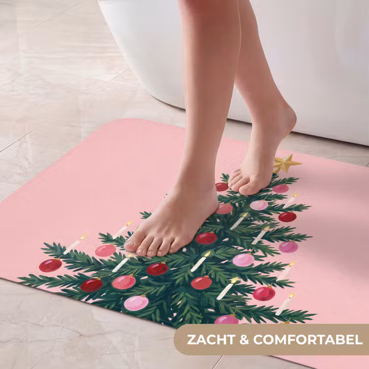 Badmat - Kerstboom - Kerst - Roze — 5