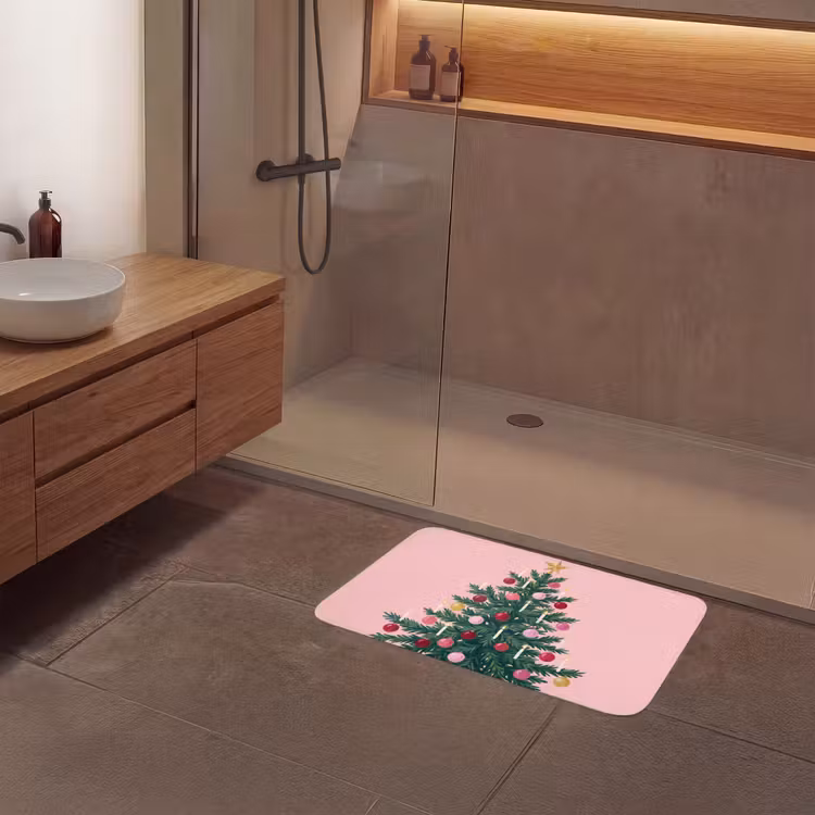 Badmat - Kerstboom - Kerst - Roze — 6