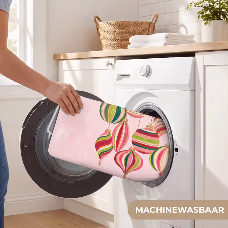 Badmat - Kerstversiering - Gestreept - Roze — 7