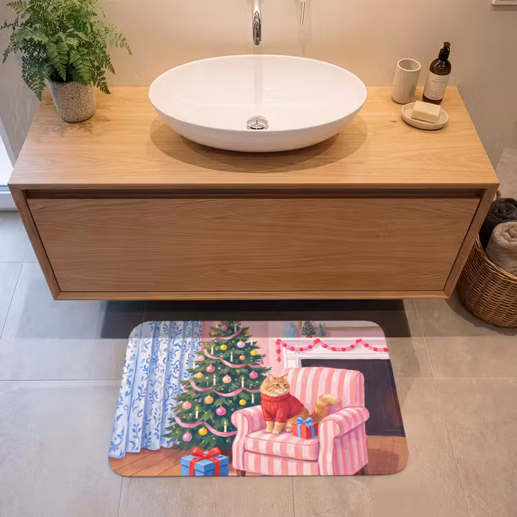 Badmat - Kat - Kerst - Interieur — 2