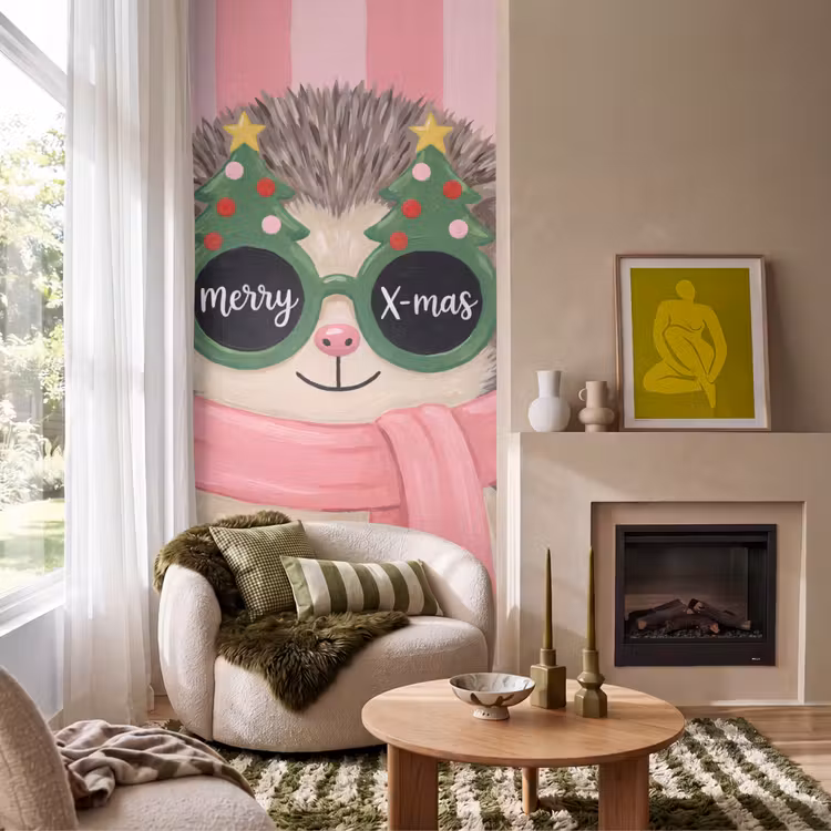 Behang - Egel - Kerst - Illustratie β 1