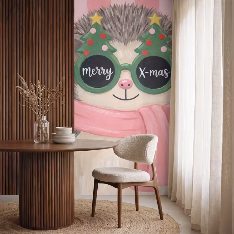 Behang - Egel - Kerst - Illustratie β 4
