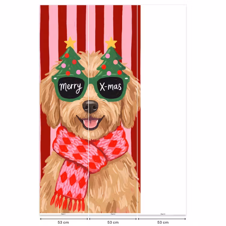 Behang - Hond - Kerst - Rood — 6