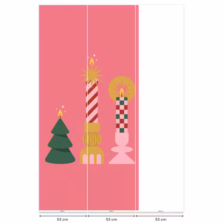 Behang - Kaarsen - Feest - Roze — 6