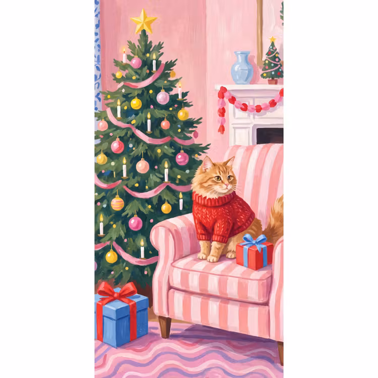 Behang - Kat - Kerst - Interieur β 2
