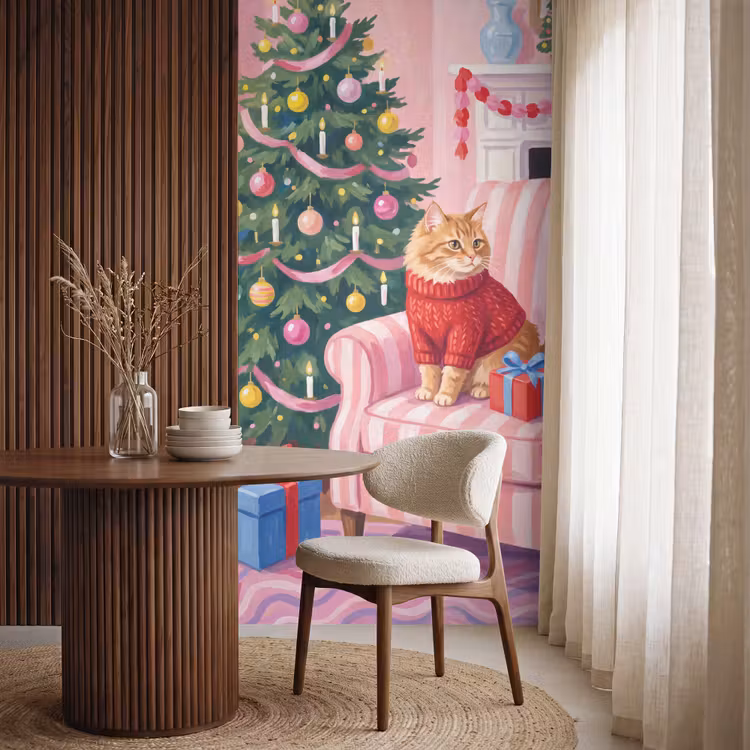 Behang - Kat - Kerst - Interieur β 4
