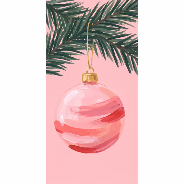 Behang - Kerstbal - Roze - Kerst — 2