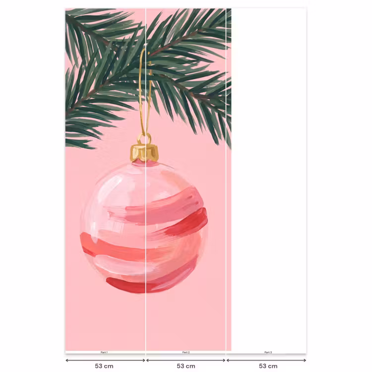 Behang - Kerstbal - Roze - Kerst — 6