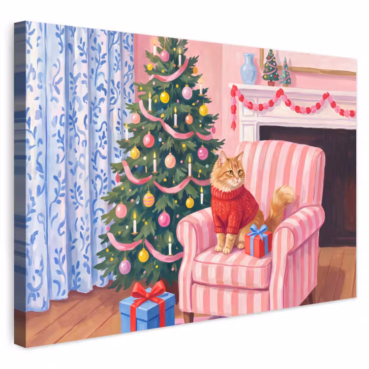 Buiten canvas - Kat - Kerst - Interieur — 1