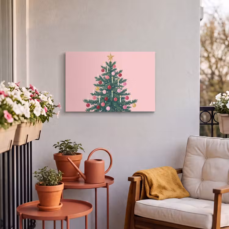 Buiten canvas - Kerstboom - Kerst - Roze — 3