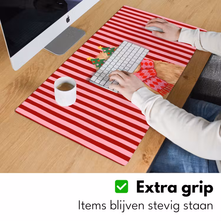 Bureau onderlegger - Hond - Kerst - Rood — 6