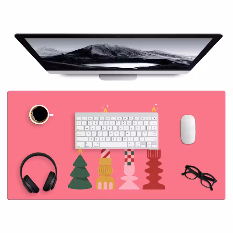 Bureau onderlegger - Kaarsen - Feest - Roze — 4