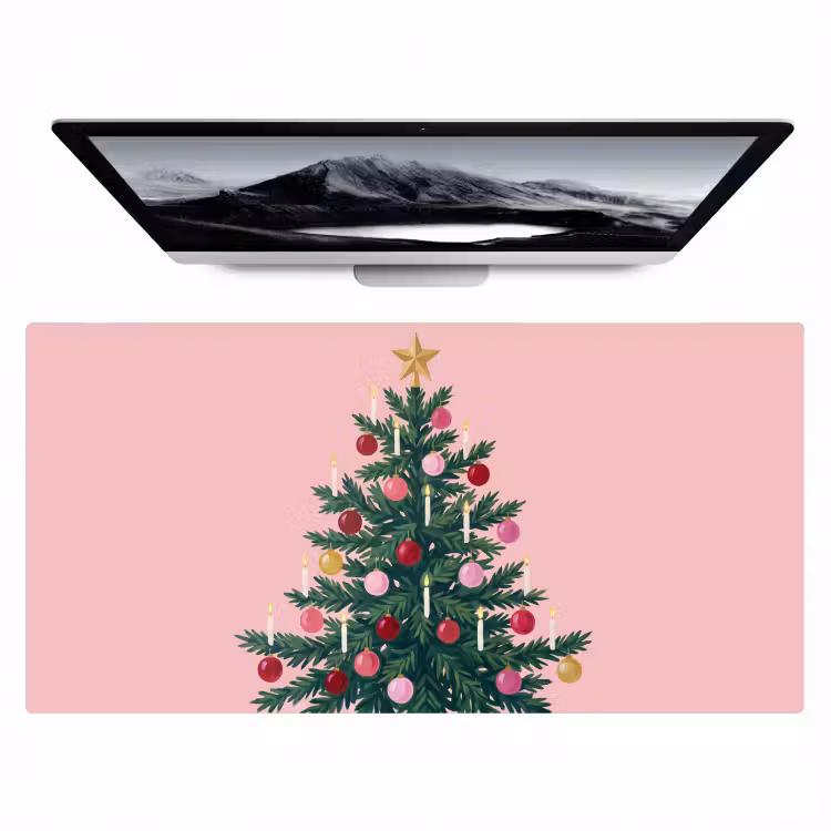 Bureau onderlegger - Kerstboom - Kerst - Roze — 1