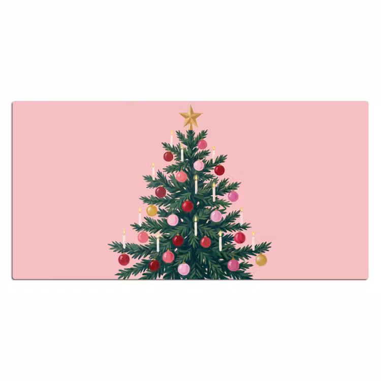 Bureau onderlegger - Kerstboom - Kerst - Roze — 2