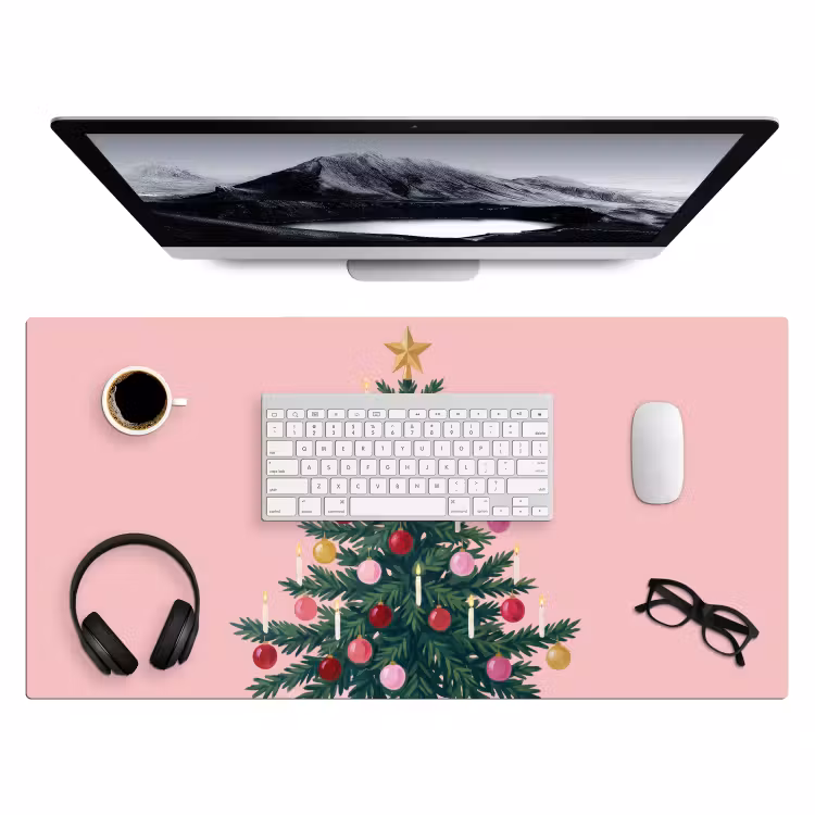 Bureau onderlegger - Kerstboom - Kerst - Roze — 4
