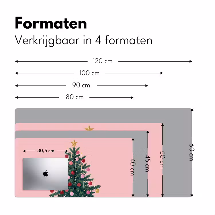 Bureau onderlegger - Kerstboom - Kerst - Roze — 8