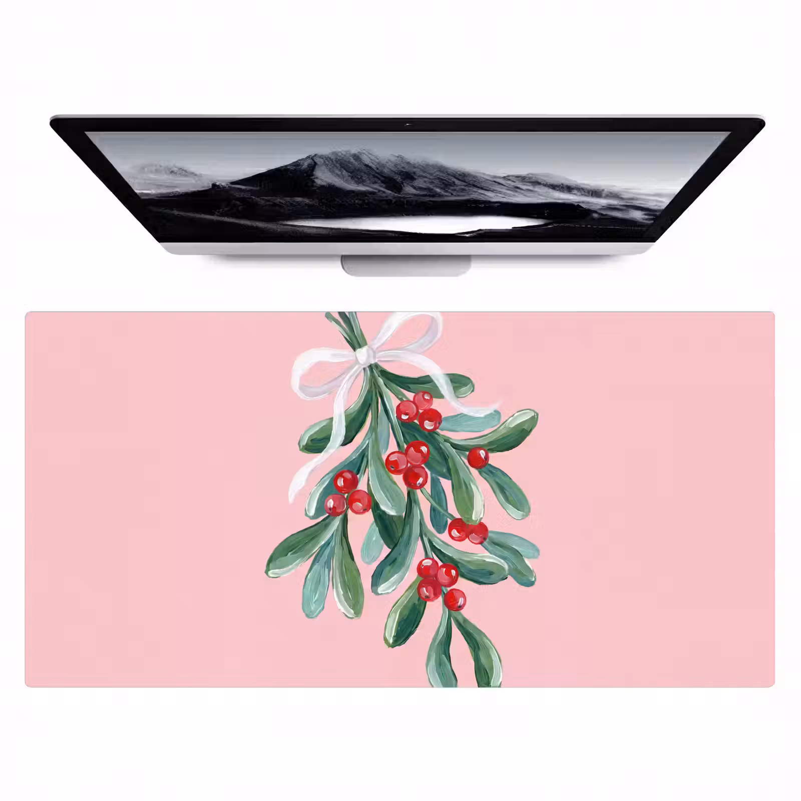Bureau onderlegger - Plant - Kerst - Roze — 1