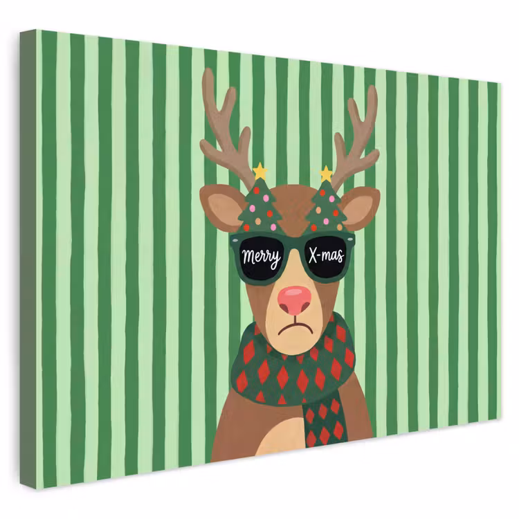 Buiten canvas - Rendier - Kerst - Illustratie — 1