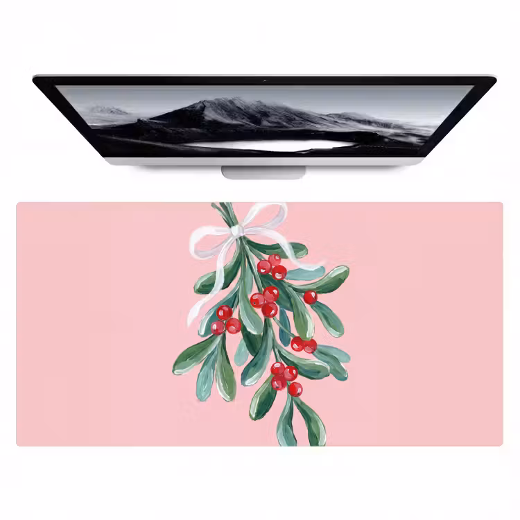 Bureau onderlegger - Plant - Kerst - Roze — 1