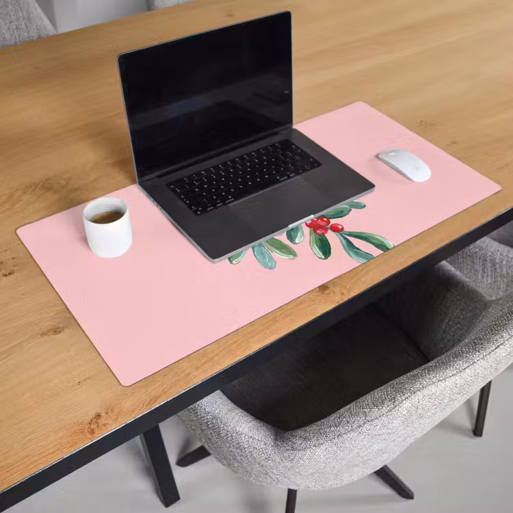 Bureau onderlegger - Plant - Kerst - Roze — 3