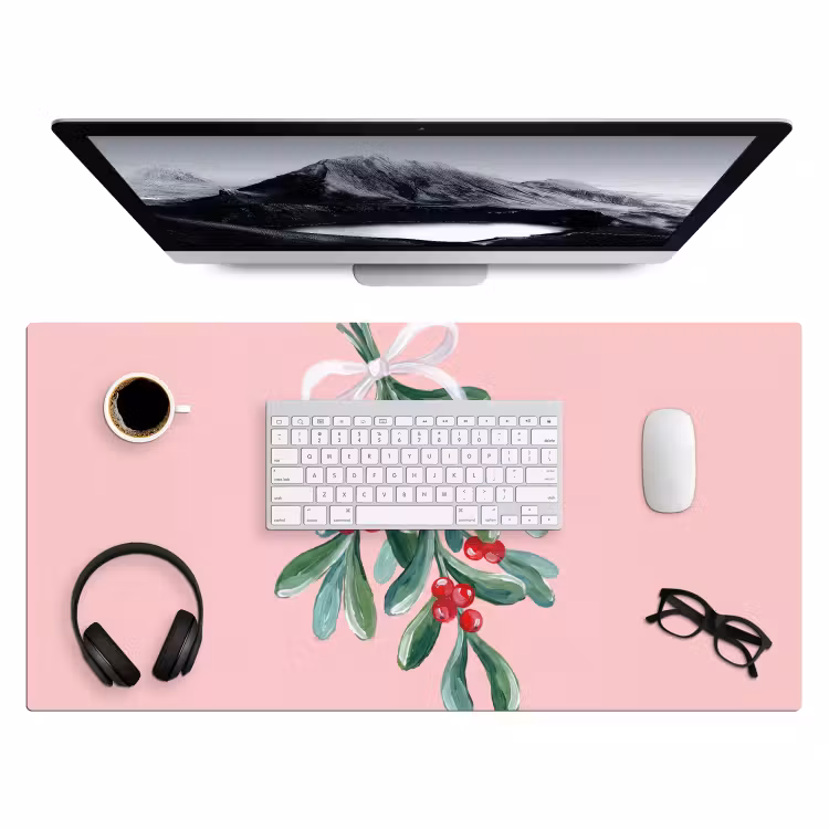 Bureau onderlegger - Plant - Kerst - Roze — 4