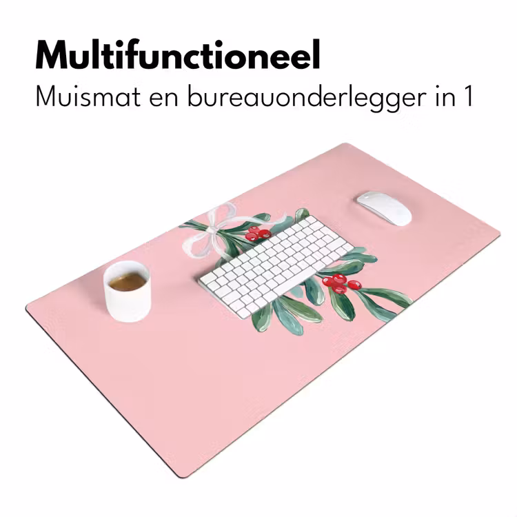 Bureau onderlegger - Plant - Kerst - Roze — 7
