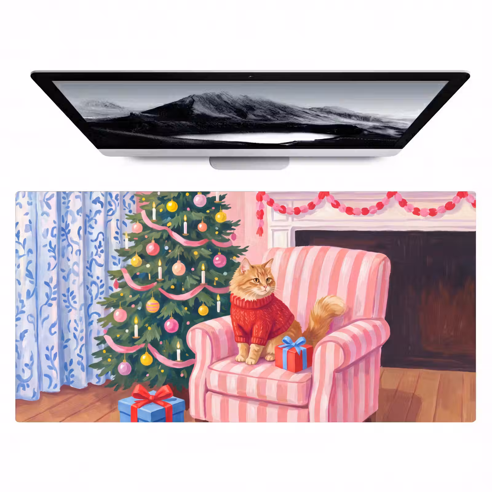 Bureau onderlegger - Kat - Kerst - Interieur — 1