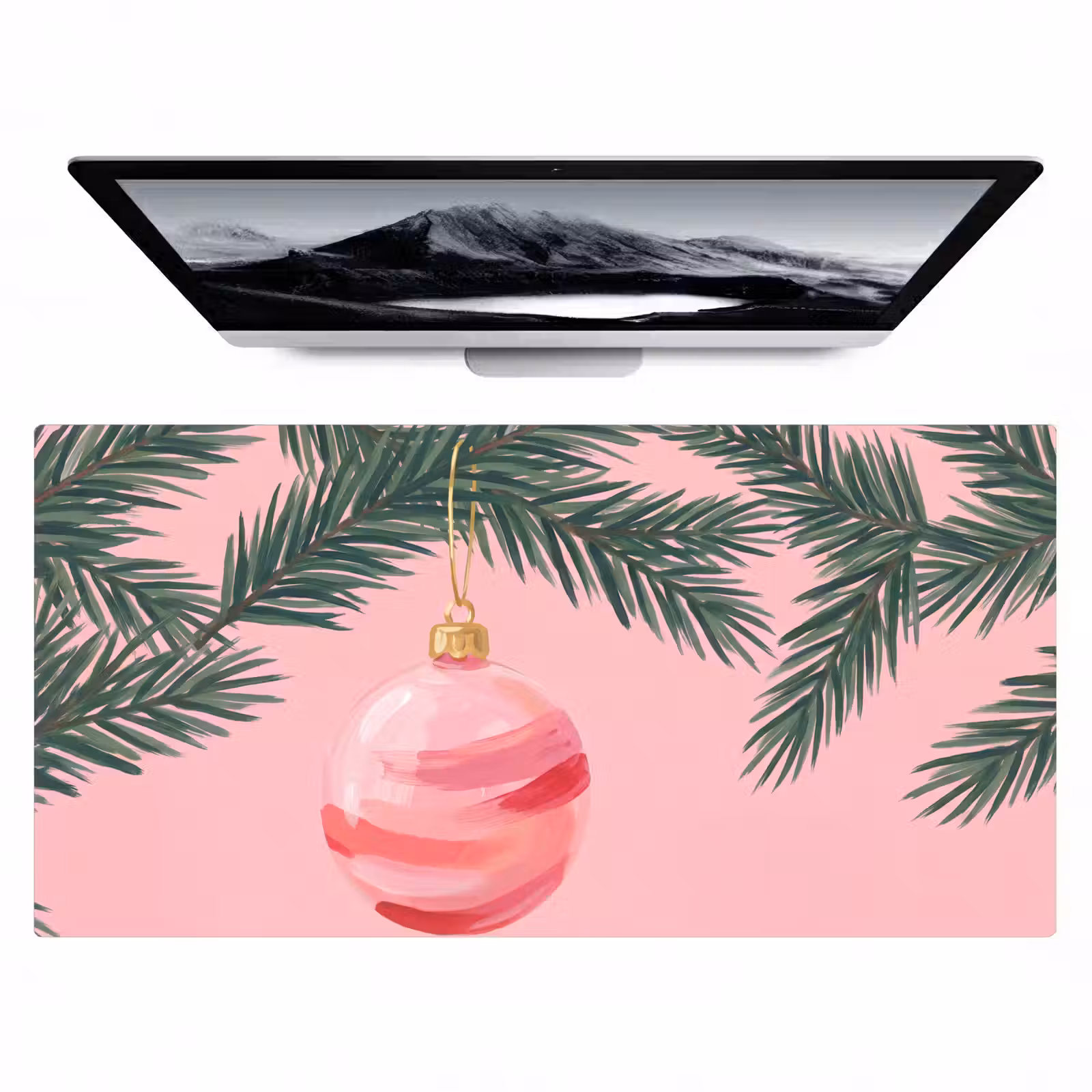 Bureau onderlegger - Kerstbal - Roze - Kerst — 1