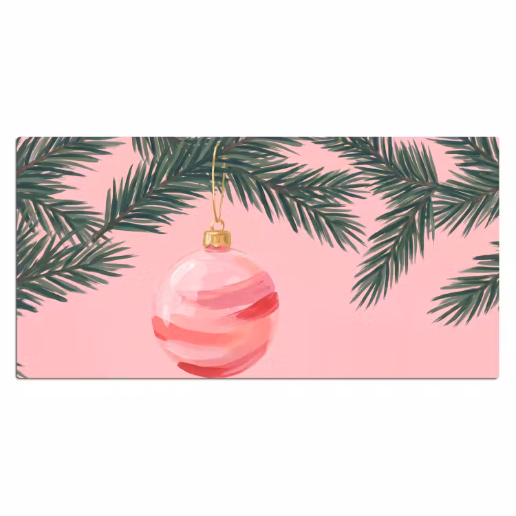 Bureau onderlegger - Kerstbal - Roze - Kerst — 2