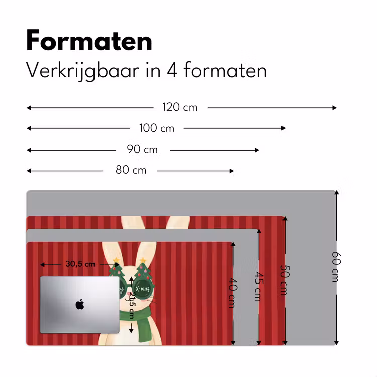 Bureau onderlegger - Konijn - Kerst - Dieren — 8