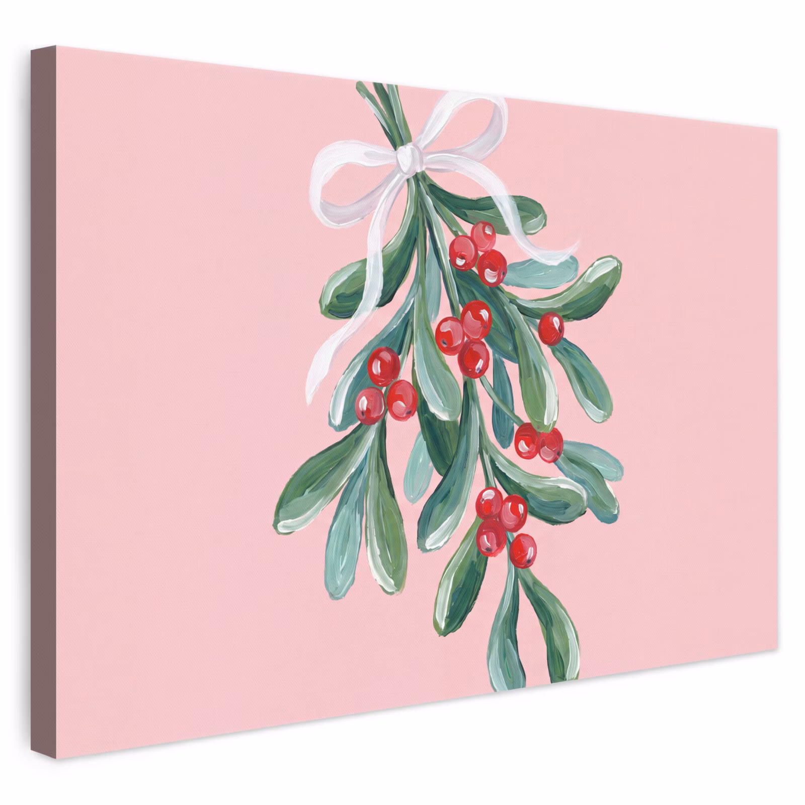 Canvas schilderij - Plant - Kerst - Roze — 1