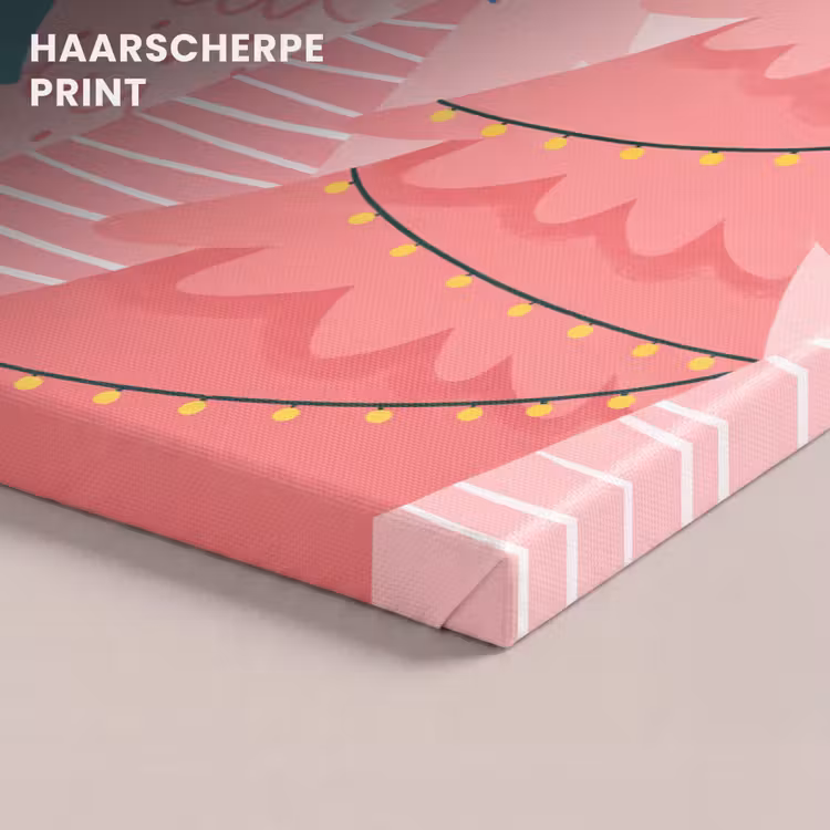 Canvas schilderij - Kerstbomen - Illustratie - Roze — 5