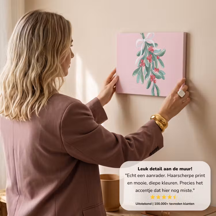 Canvas schilderij - Plant - Kerst - Roze — 3