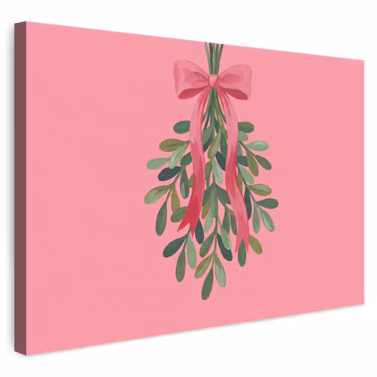 Canvas schilderij - Plant - Lint - Roze — 1