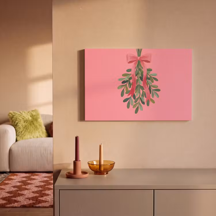Canvas schilderij - Plant - Lint - Roze — 2