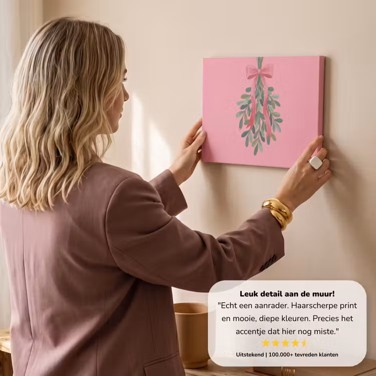 Canvas schilderij - Plant - Lint - Roze — 3