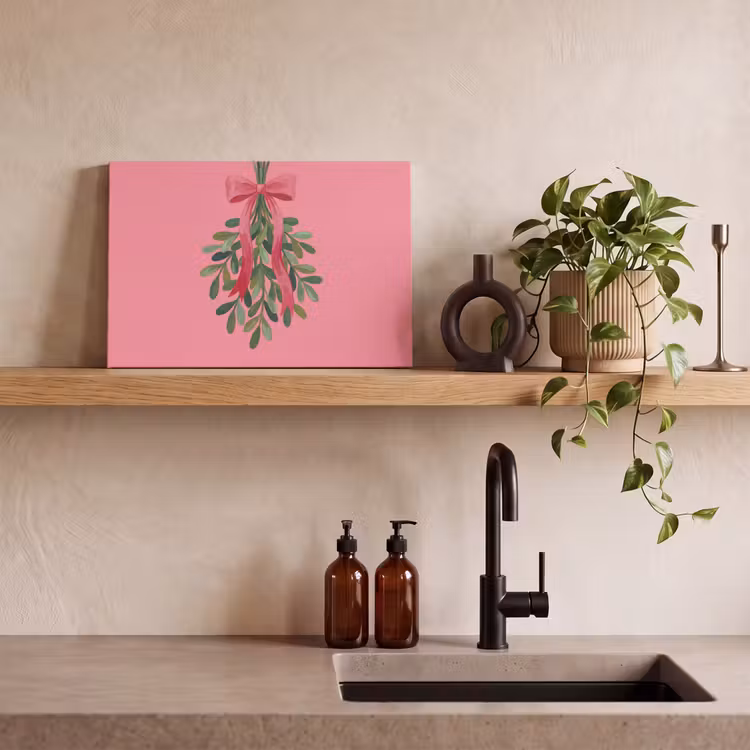 Canvas schilderij - Plant - Lint - Roze — 4