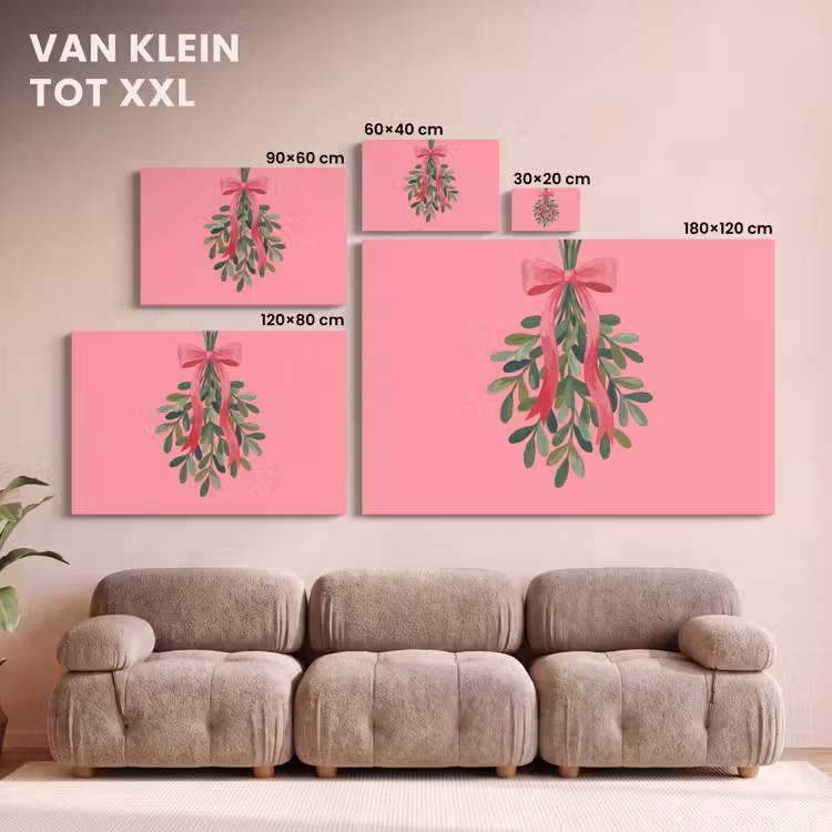 Canvas schilderij - Plant - Lint - Roze — 8