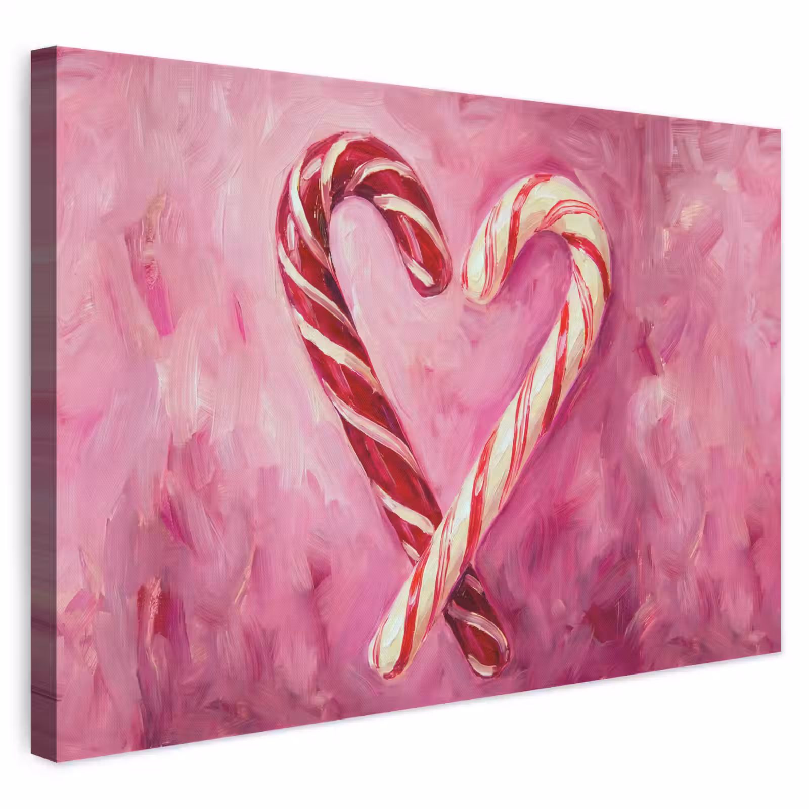 Canvas schilderij - Snoep - Hart - Roze — 1