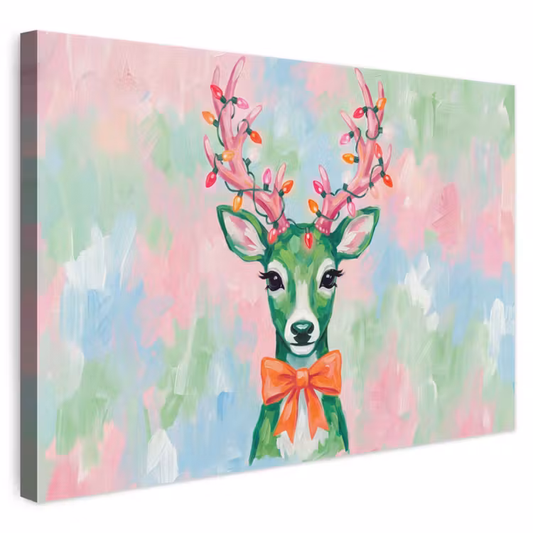 Canvas schilderij - Hert - Kerst - Dieren — 1
