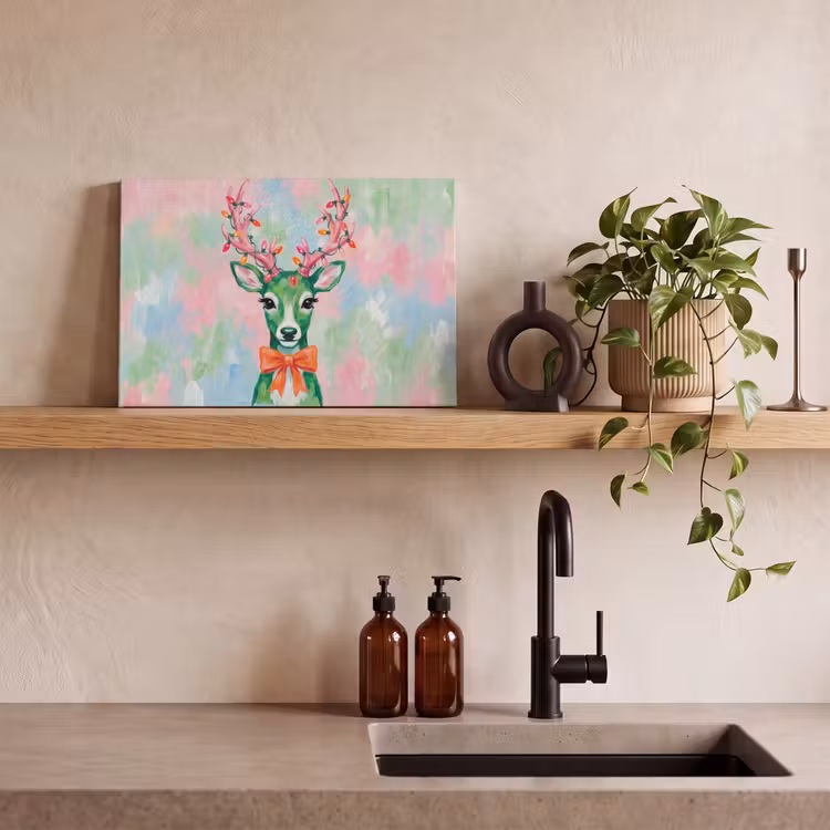 Canvas schilderij - Hert - Kerst - Dieren — 4