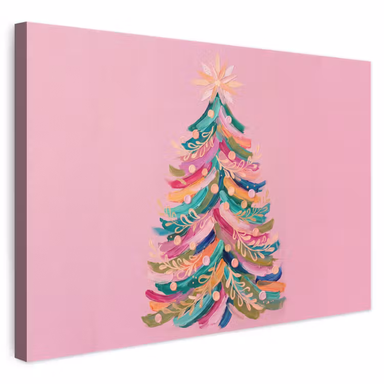 Canvas schilderij - Kerstboom - Abstract - Kleurrijk — 1