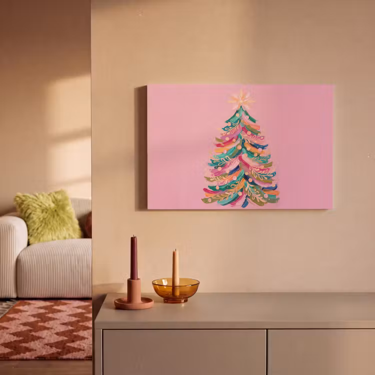 Canvas schilderij - Kerstboom - Abstract - Kleurrijk — 2